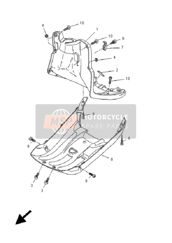 Yamaha CW50RS NB BWS 2006 Scudo per le gambe per un 2006 Yamaha CW50RS NB BWS